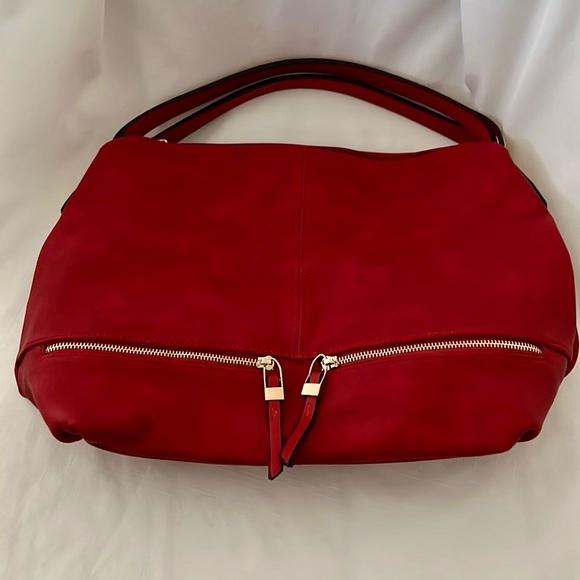 Handbags - New~ Good Size~ Red Faux Leather Bag